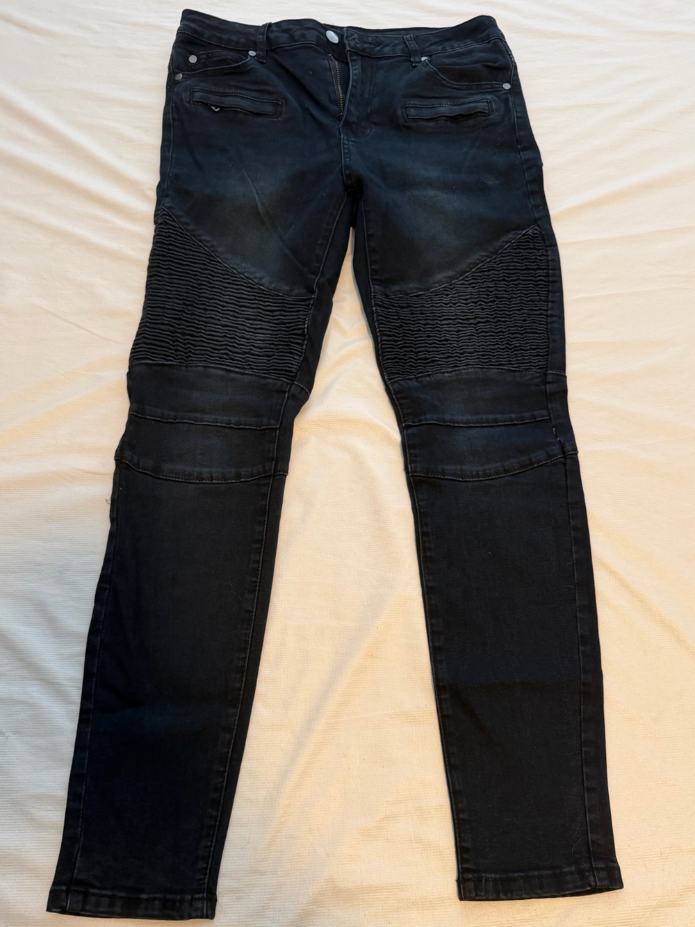 Fashion Nova Women's Dark Wash Skinny Moto Jeans